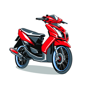 automatic transmission motorcycle vector illustration