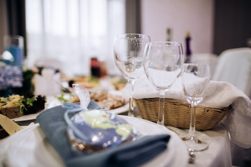 elegant table setting, catering service in restaurant