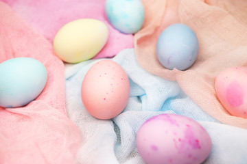 Happy Easter. Colorful Easter eggs background.