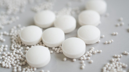 Sedative pills close-up painkiller tablets shot