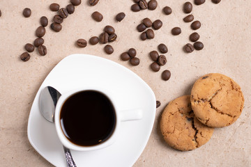 Homemade oatmeal cookies with raisins. Healthy food, top view