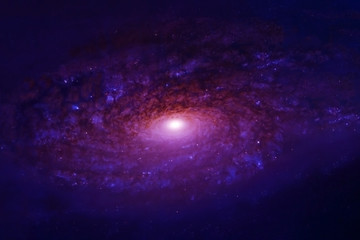 Fototapeta na wymiar Galaxy spiral in violet color. Elements of this image were furnished by NASA.