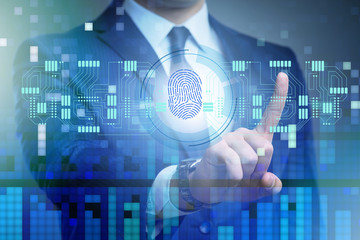 Biometrics security access concept with fingerprint