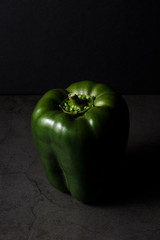 Front view of isolated green pepper