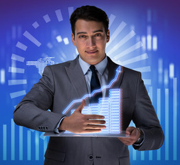 Man in stock trading business concept