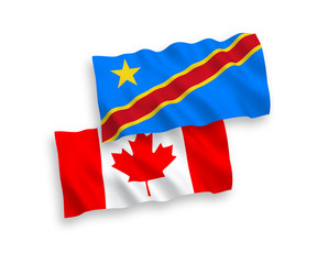 Flags of Canada and Democratic Republic of the Congo on a white background