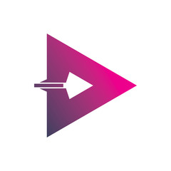triangle arrow color logo design