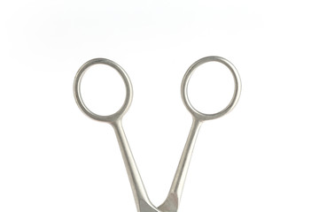 Scissors on white background