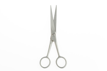 Scissors on white background