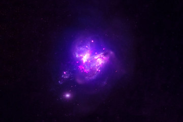 Galaxy spiral in violet color. Elements of this image were furnished by NASA.