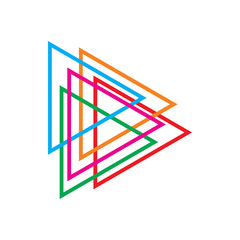 creative color group play triangle media logo design