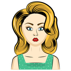 Isolated woman pop art