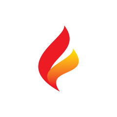 fire flame letter f logo design