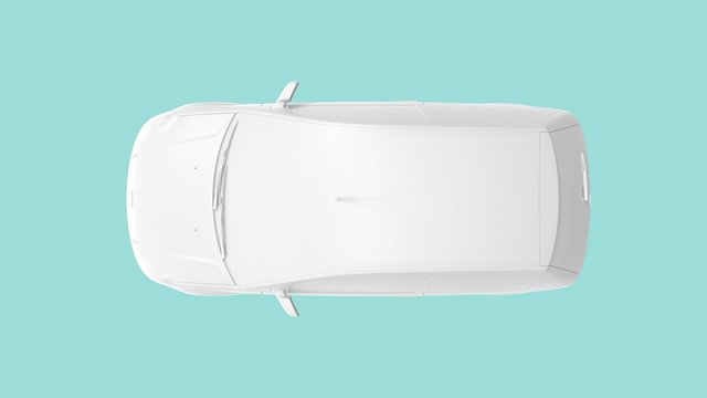 3D rendering of a computer generated model of a hatchback car isolated