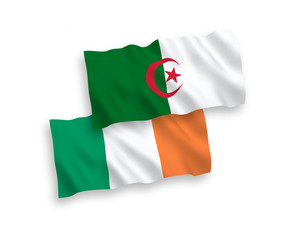 Flags of Ireland and Algeria on a white background