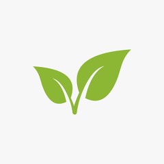 green leaf  vector icon, green leaf ecology nature element vector design on white background