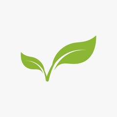 green leaf  vector icon, green leaf ecology nature element vector design on white background