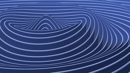 3D rendering oscillations and ripples of abstract waves in space. Bright abstract background