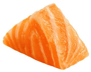 raw salmon, fish isolated on white background, clipping path, full depth of field