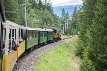 Historic steam train in Davos, Switzerland
