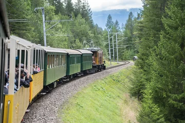 Photo sur Plexiglas Viaduc de Landwasser Historic steam train in Davos, Switzerland