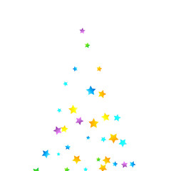 Rainbow Festive Confetti. Carnival Star Falling.