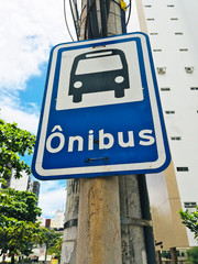 Placa de Ponto ou Parada de Ônibus do Brasil