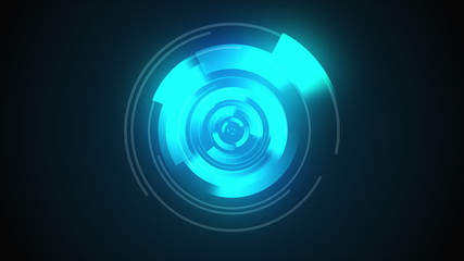 3d rendering of Head-up Display elements for screensaver. Computer generated digital futuristic HUD for tech interfaces. Web background