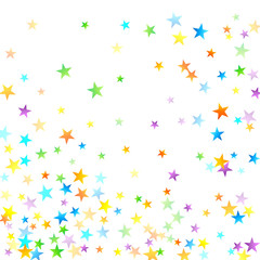 Rainbow Festive Confetti. Carnival Star Falling.