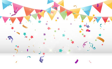 Fototapeta na wymiar Lots of colorful tiny confetti and ribbons on transparent background. Festive event and party. Multicolor background.Colorful bright confetti isolated on transparent background