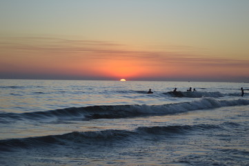 Atardecer, mar
