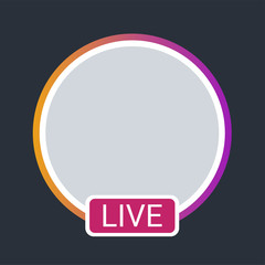 Live color element. Social media button. Sign for web page, mobile app, banner, social media. Editable stroke.