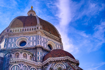 A daytime view of the Florence Cathedral located in Florence, Italy.