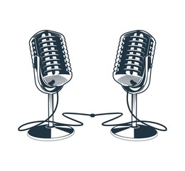 Vector Illustration of Retro Microphone
