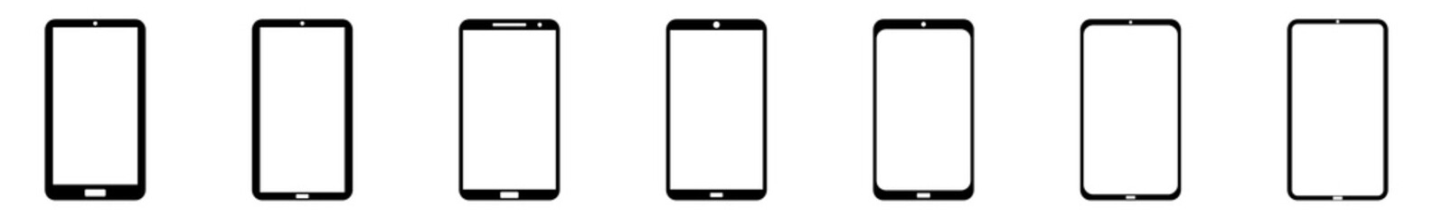 Mobile Phone Icon Black | Mobile Phones Illustration | Smartphones Symbol | Cellphone Logo | Smart Phone Sign | Isolated | Variations