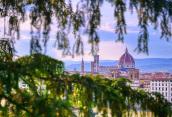 A daytime view of the Florence Cathedral located in Florence, Italy.