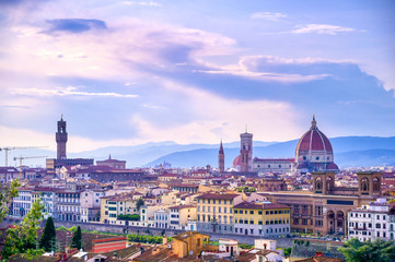 A daytime view of the Florence Cathedral located in Florence, Italy.