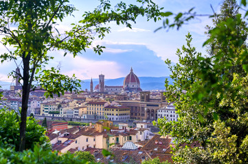 A view of the Florence Cathedral located in Florence, Italy.