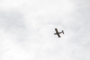 small airplane in sky