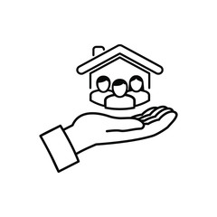 protection of the family of linear icon vector image.