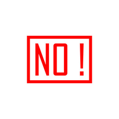 No red sign/symbol rubber stamp. Vector on white background