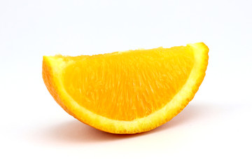 Orange fruit with slices isolated on white background.