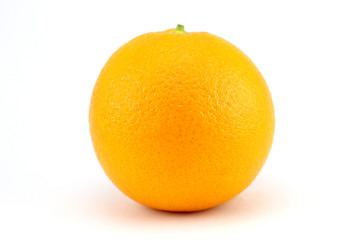 Orange fruit with slices isolated on white background.