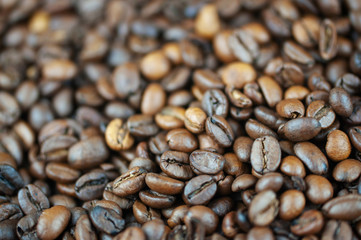 Background of roasted coffee beans