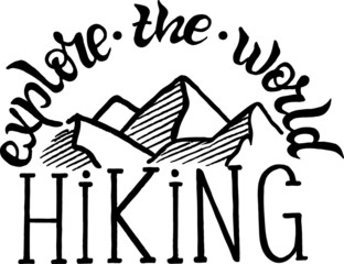 vector illustration of hiking. logo, sign for services. explore the world. 