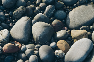 Smooth Round Pebble; Natura Background. Textures