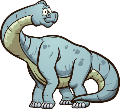 blue cartoon dinosaur standing, smiling clip art preview