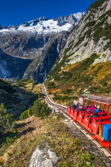 Gelmerbahn near by the Grimselpass in Swiss Alps