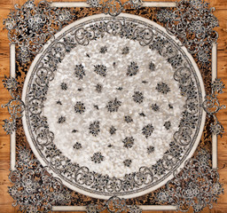 Immagine di un intarsio in madreperla e legno di un tavolo risalente al diciottesimo secolo