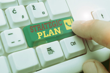Word writing text Strategic Plan. Business photo showcasing analysisagement activity that is used...